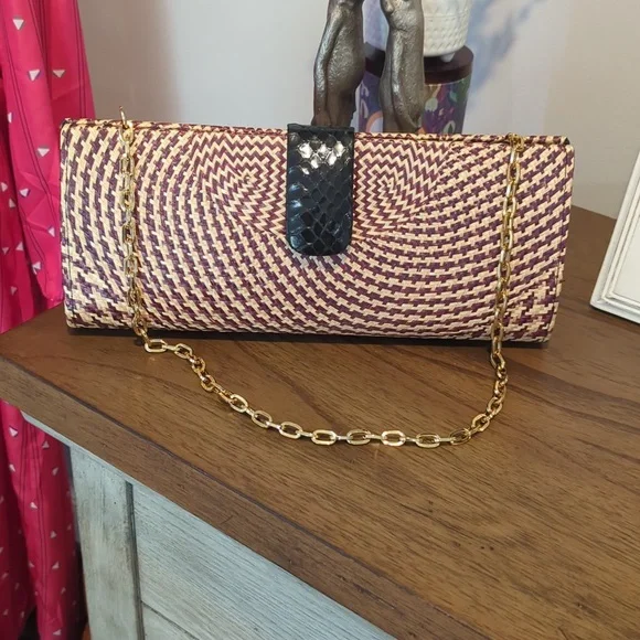 Rafe New York Woven Straw Clutch Handbag - Picture 1 of 7